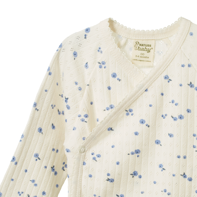 Kimono  Bodysuit  Long Sleeve - Daisy Print