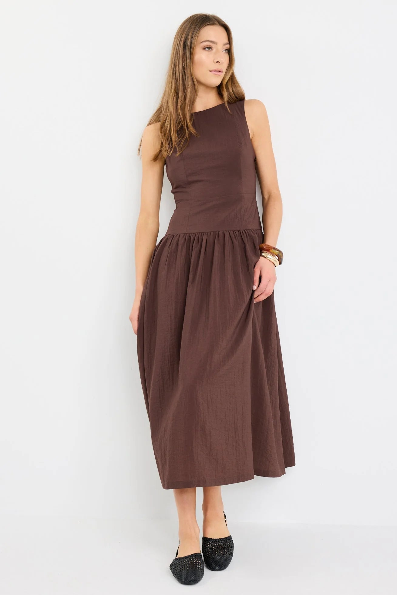 Results Sleeveless Maxi Dress - Chocolate