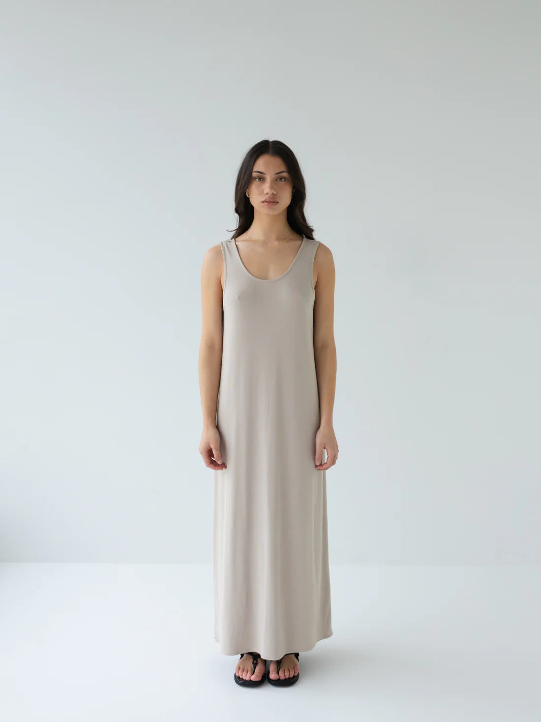 Rib Knit Dress - Stone