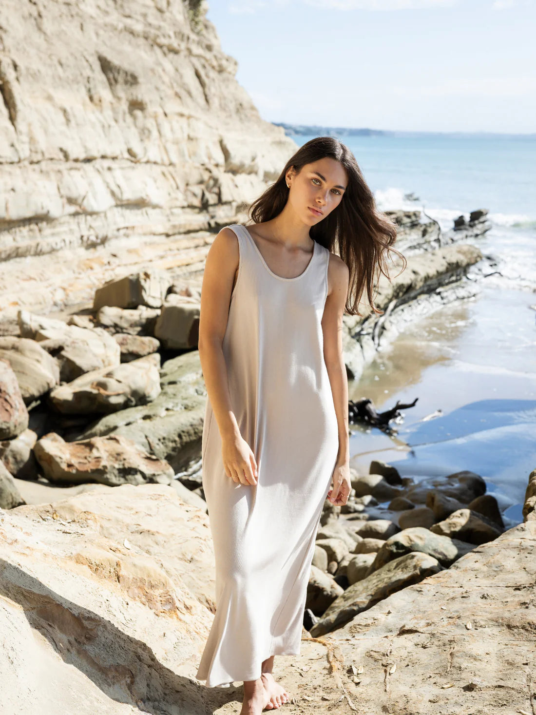 Rib Knit Dress - Stone