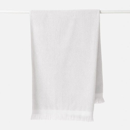 Ribbed Bath Towel - White