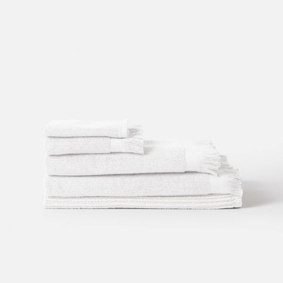 Ribbed Bath Towel - White