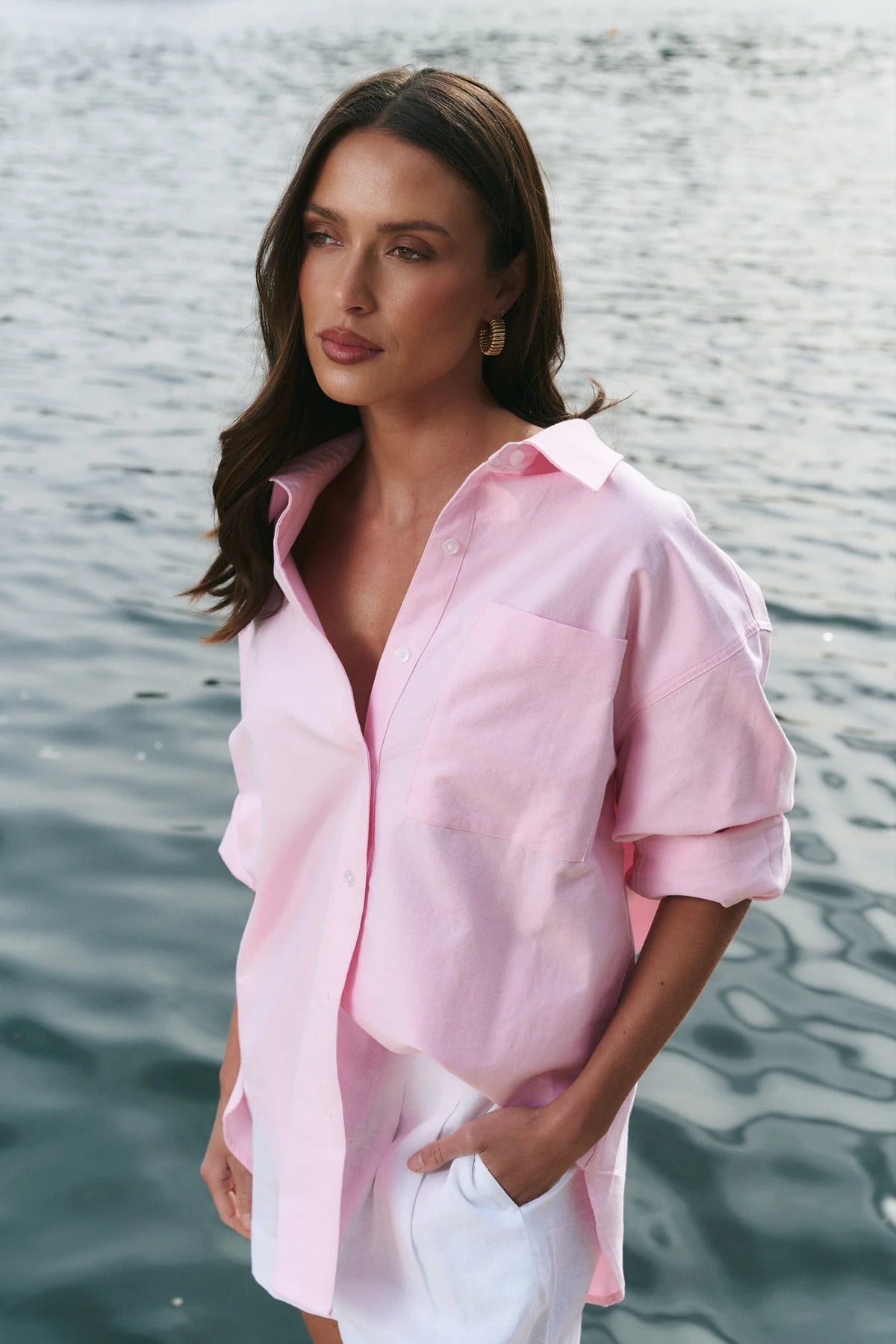 Ruby Flo Signature Oversized Oxford Shirt - Pink – Ruby Six