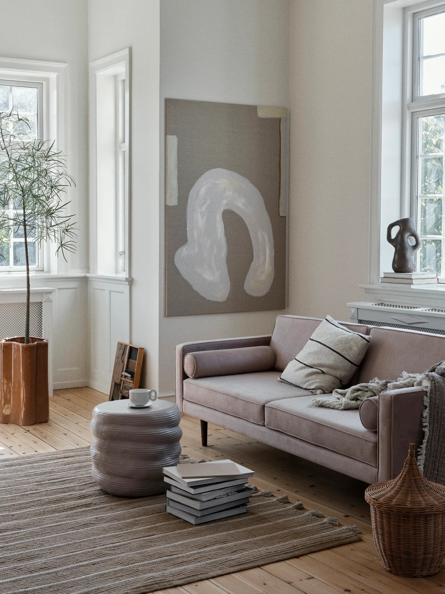 Cushion Cover Sigrid - Light Beige/Black