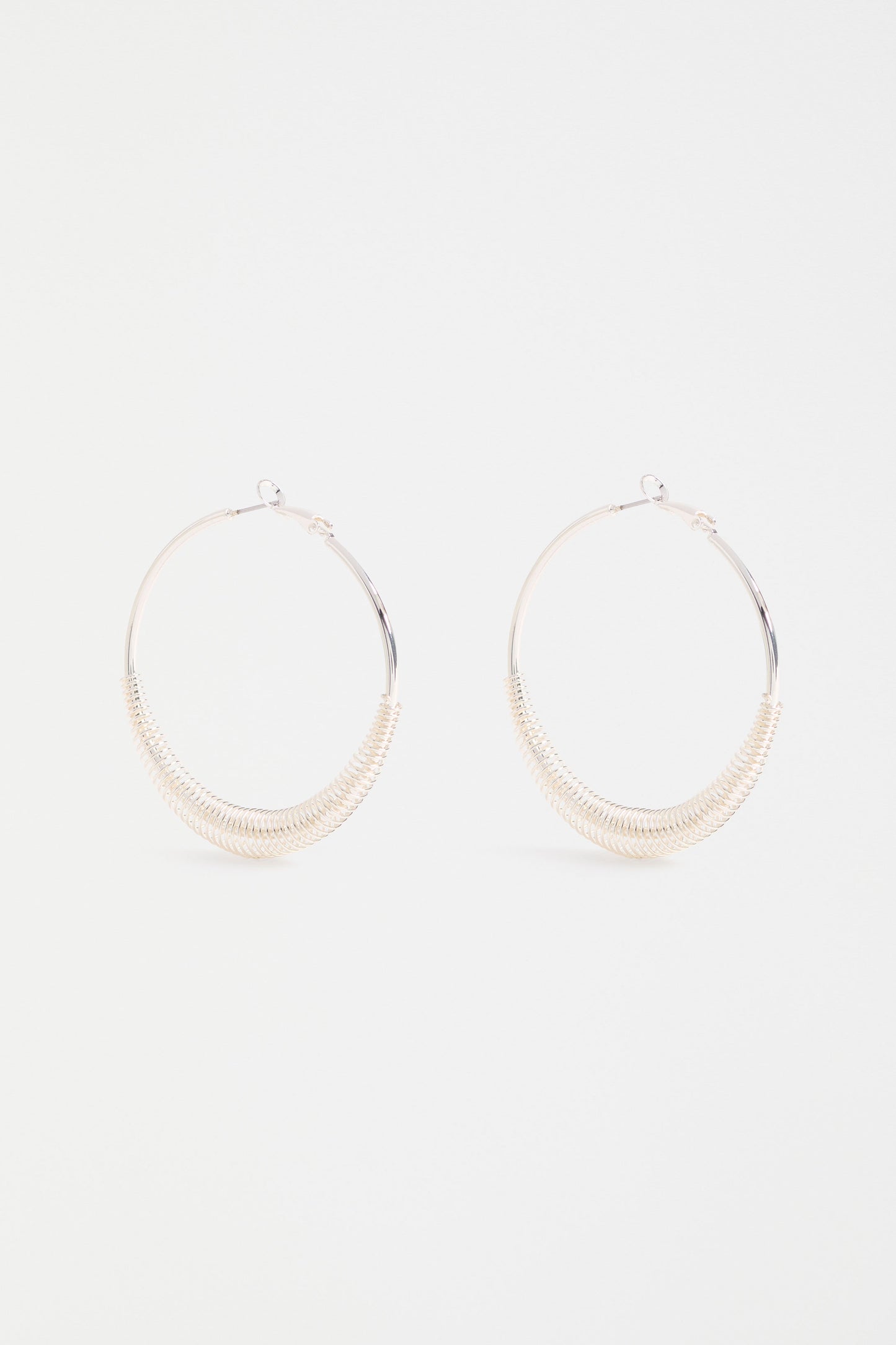 Solf Metallic Hoop Earring - Silver