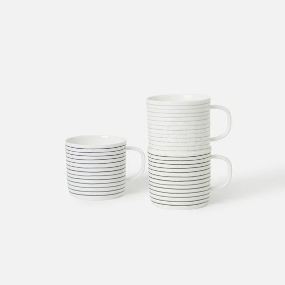 Stripe Coffee Cup - Grey White