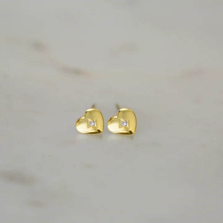 Sweetheart Studs - Gold
