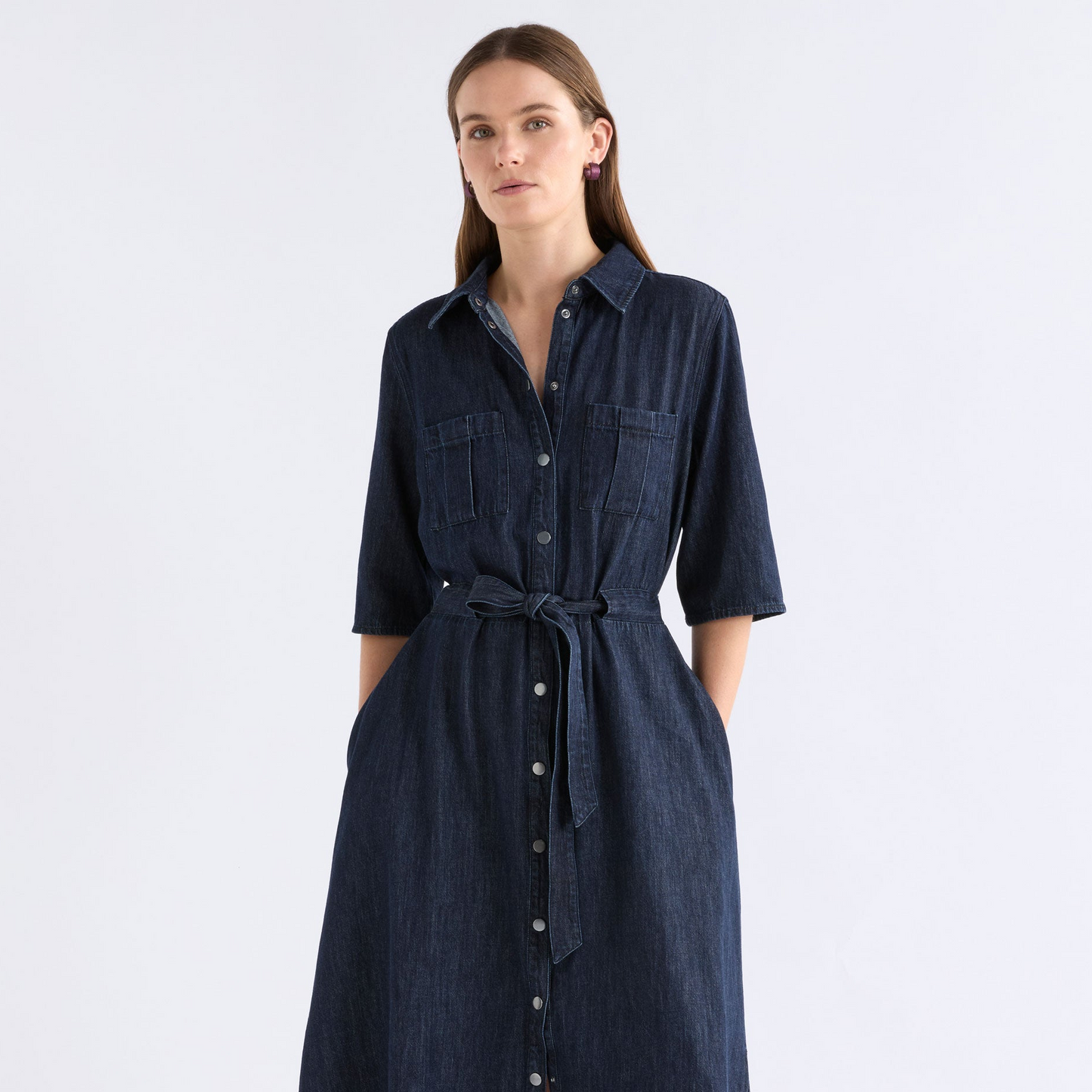 Valor Shirt Dress - Mid Blue Denim