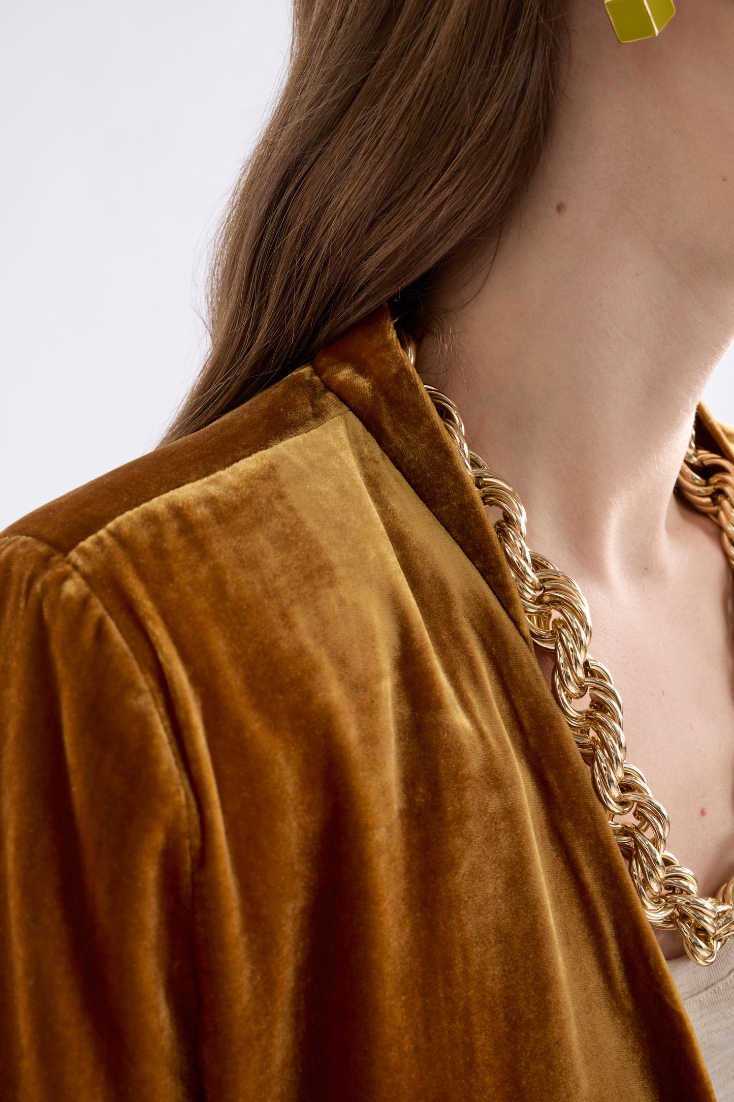 Velvet Soft Jacket Blazer - Golden