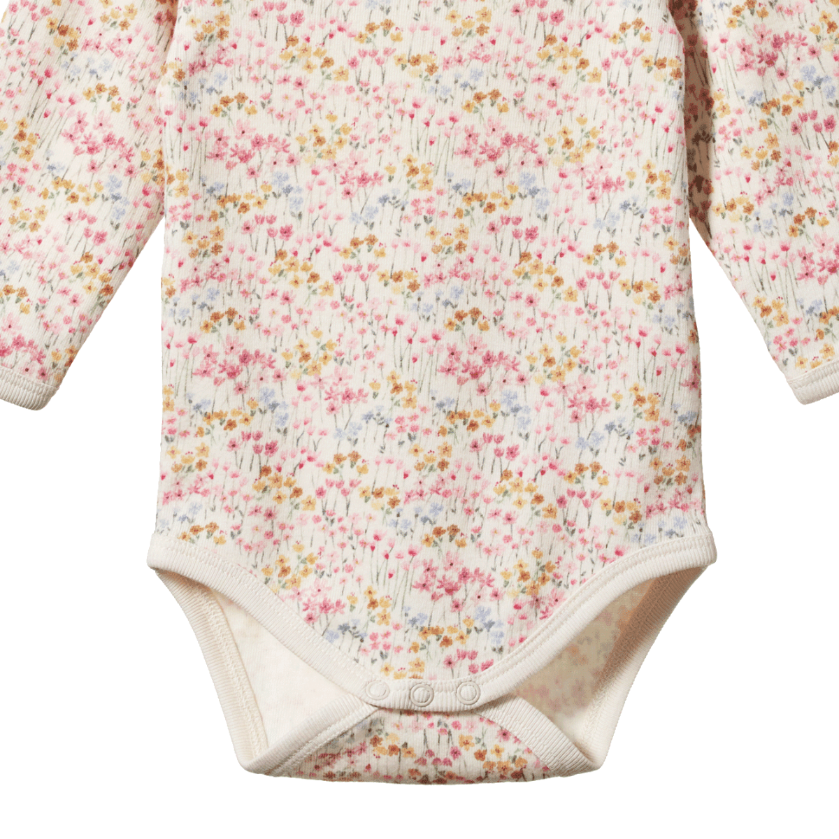 Cotton Long Sleeve Body Suit - Wildflower Mountain Print