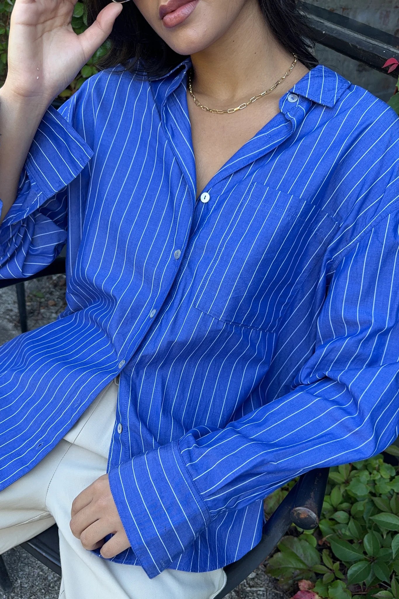 You Got This Deep Blue Oversized Shirt