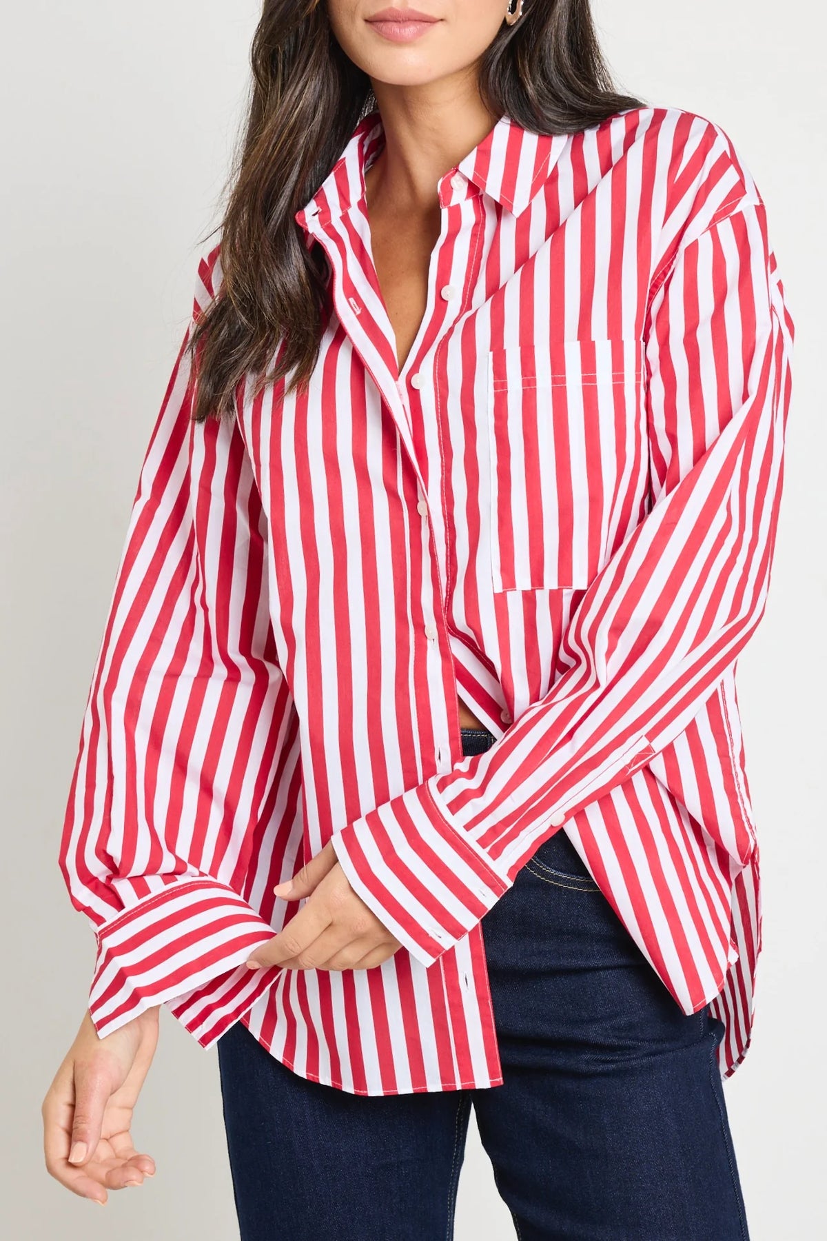 Ruby Flo You Got This Oversized Shirt - Red Stripe – Ruby Six