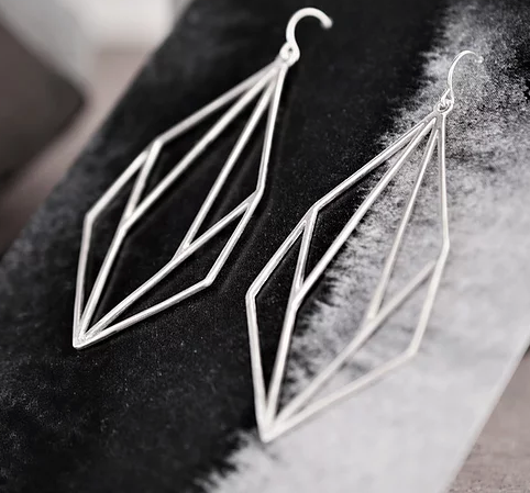 Geometric Leaf Earrings