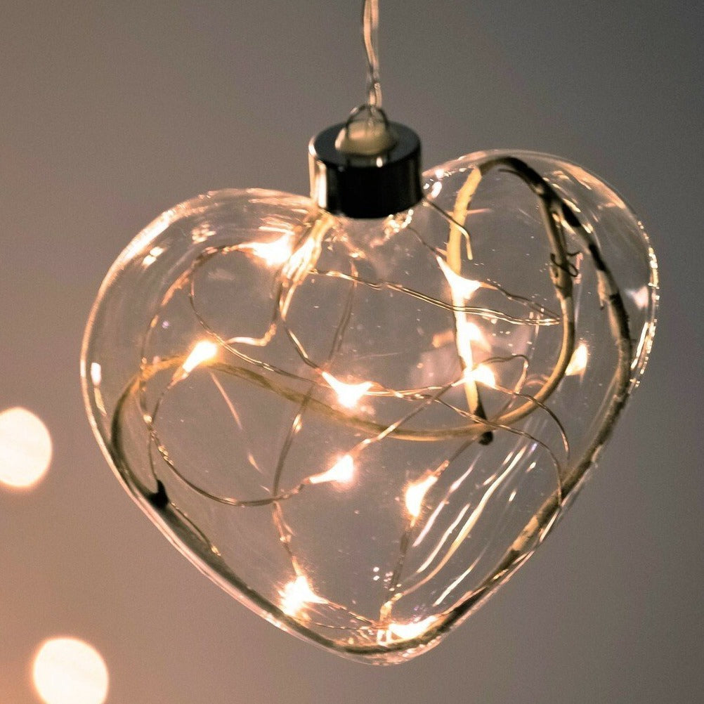 Hanging Light - Clear Winter Heart