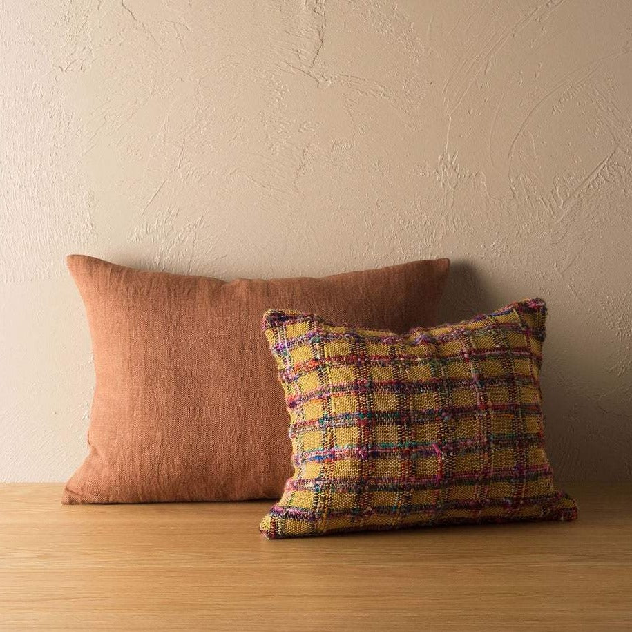 Linen Cotton Cushion Cover - Brick