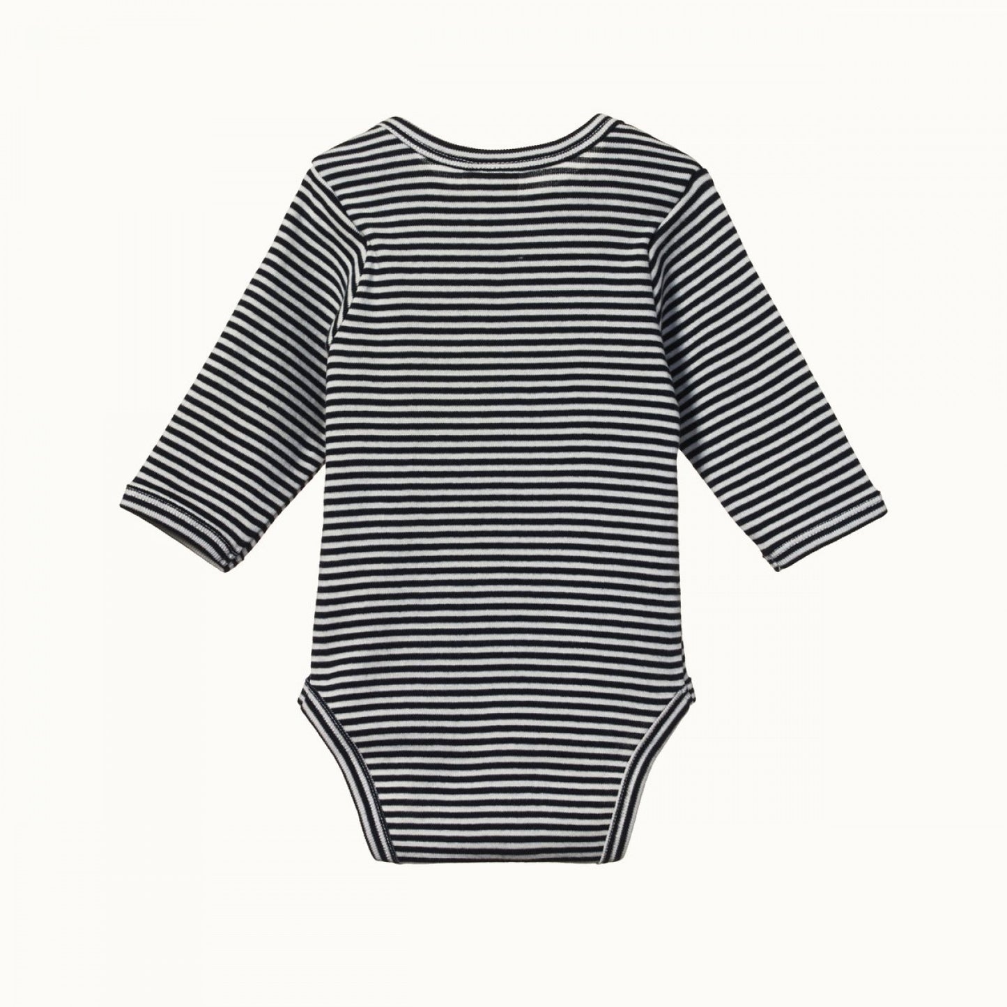 Cotton Long Sleeve Bodysuit - Navy Stripe