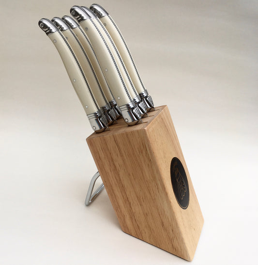 Steak Knives & Block - Ivory or Black