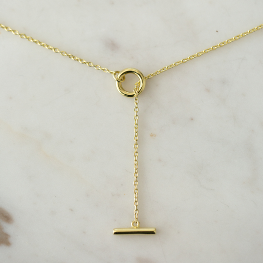 Thread Bar Necklace - Gold